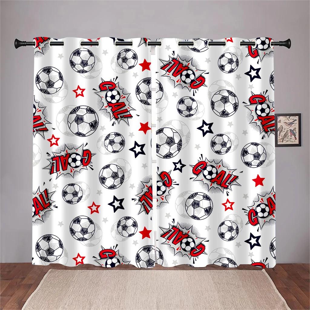 3D Fußballspieler Kickball Vorhänge Cooler Kickball Pose Muster Vorhang 2 Paneele Fußballfan Wohnzimmer Schlafzimmer Arbeitszimmer Kinderzimmer Dek