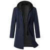 Hooded Woolen Coat Men's Fashion Wool Woolen Coat Coat Medium and Long Woolen Coat