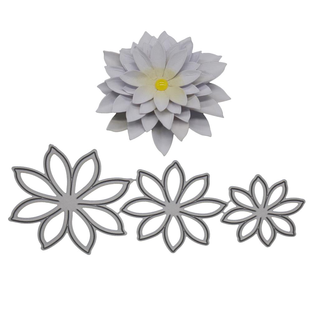 Flower Bloom Frame Metal Silvery Stencil Embossing Cutting Dies For Diy Scrapbooking Paper Album Cards Making