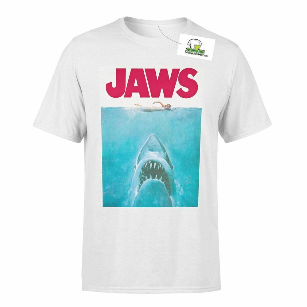 Retro Movie Poster Inspired By Jaws Printed TShirt M