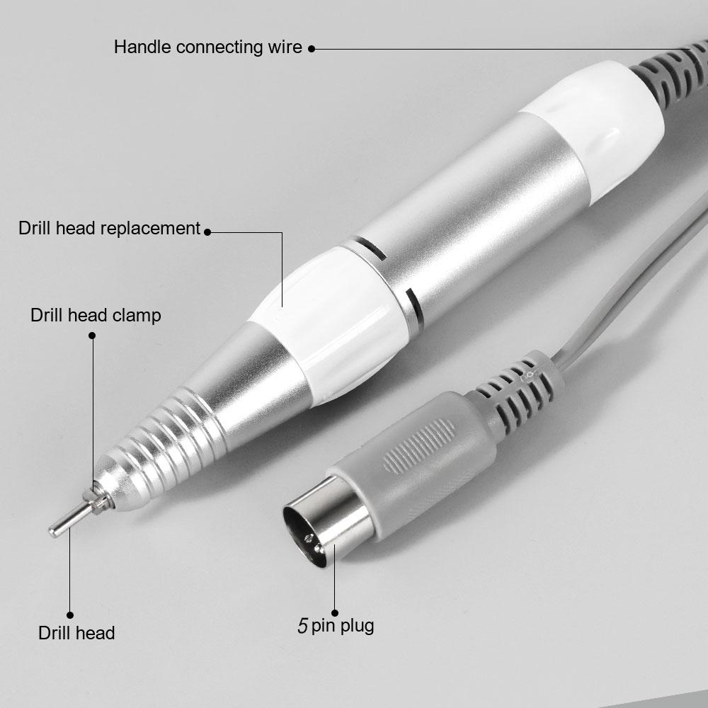 5 PIN Electric Nail Drill Pen Handle File Professional gel polish Machine Manicure Pedicure Tool Nail Drill Accessories