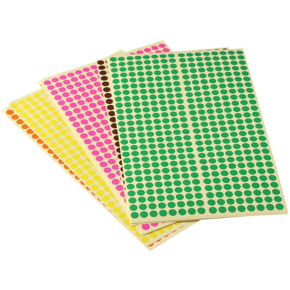 6528PCS Multicolor Circle Dot Stickers 16 Colors Round Coding Office Dot Labels Small Self-adhesive Paper Dot Stickers