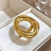 Stainless Steel Chunky Rings For Women Gold Color Waterproof Women's Hyperbole Large Ring Simple Geometric Aesthetic Female Ring