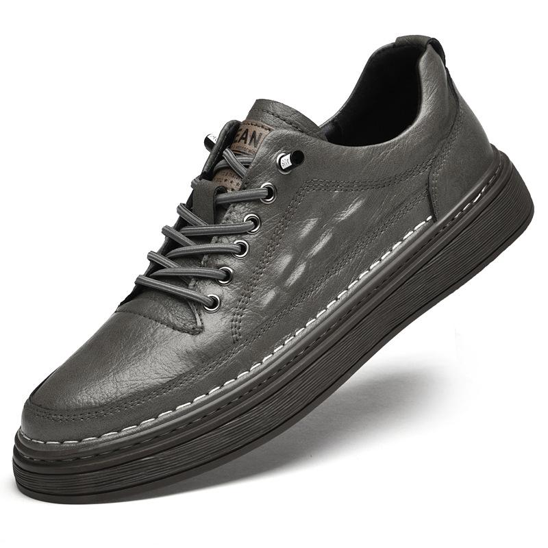 Men s Large Size Leather Breathable Casual Sneakers - New Spring/Summer Style 38