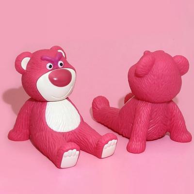 Adorable Cartoon Bear Phone Holder Pink Color Stable Support Mobile Phone Stand Desktop Decoration Ornament