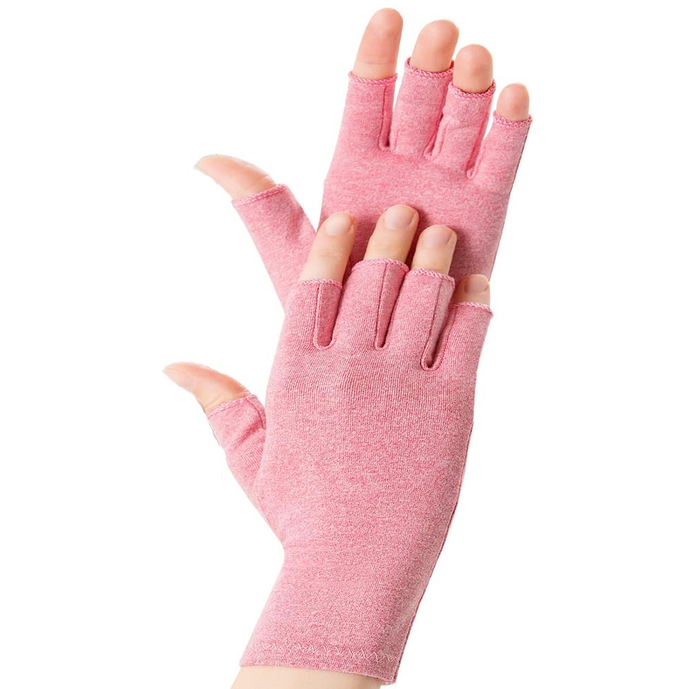 1Pair Arthritis Gloves Touch Screen Gloves Anti Arthritis Therapeutic Compression Gloves And Ache Pain Joint Relief Winter Warm S розовый