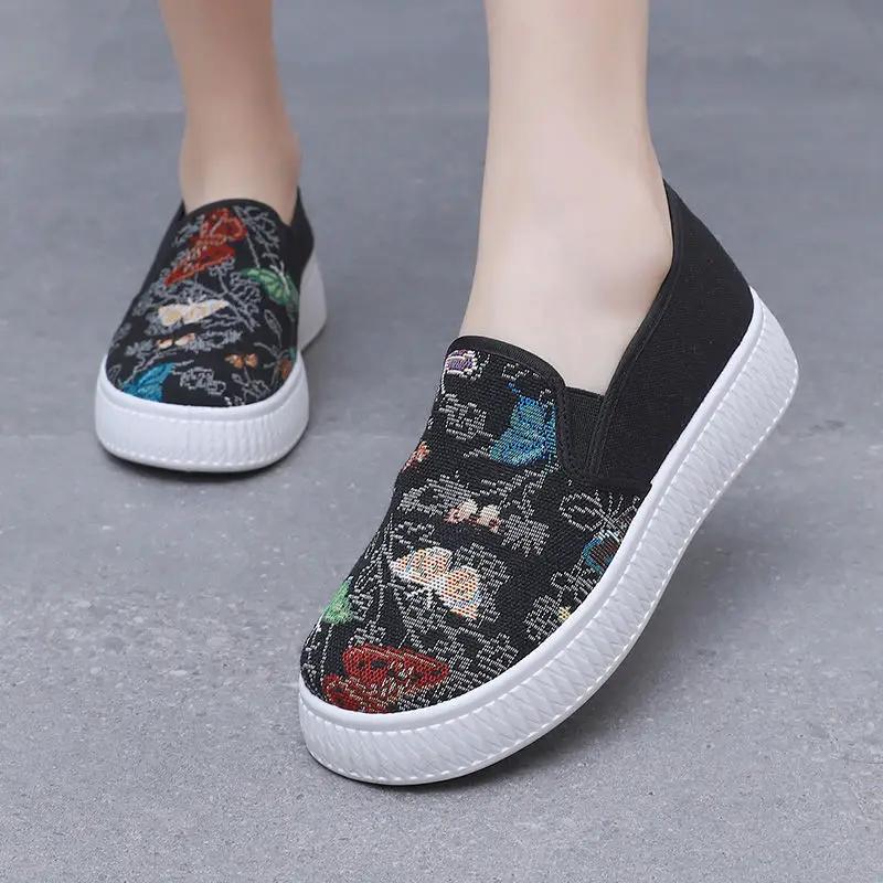 Fashion Korean Fashion Breathable Women's Canvas Shoes 2025 New In Stylish Deals High Quality Comfortable and Elegant 39 Ladies Footwear