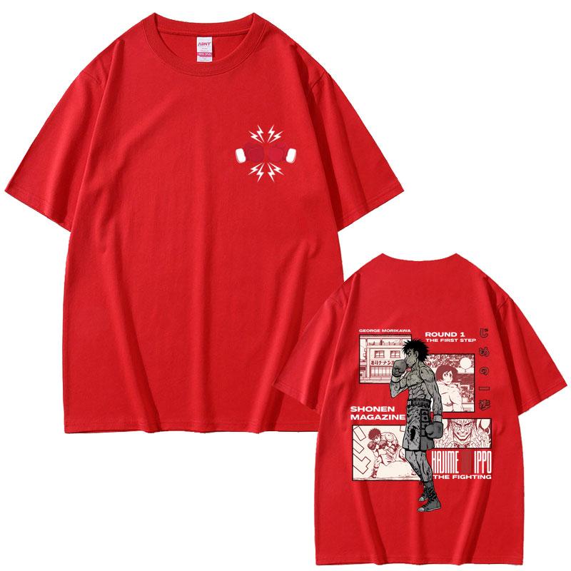 Anime Hajime No Ippo Tshirt Makunouchi Takamura KGB Tshirt Kamogawa Boxing Gym T Shirts Unisex Women Fashion Oversized Streetwear S