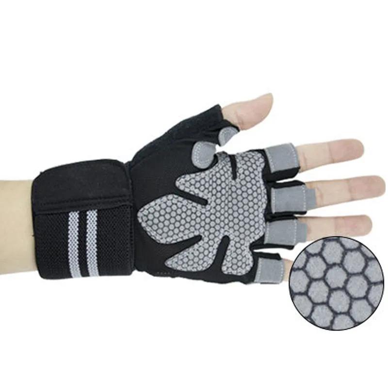 Oddychające Antypoślizgowe Rękawiczki Fitness Silikonowa Dłoń Pusta Tył Rękawiczki Siłownia Podnoszenie Ciężarów Trening Hantle Kulturystyka