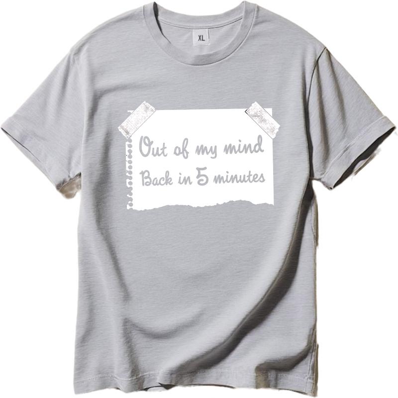 Streetwear Summer For Her Tshirt Out Of My Mind Back In 5 Minutes Short Sleeve Cotton Crew Neck Tshirt Cotton Top Tees