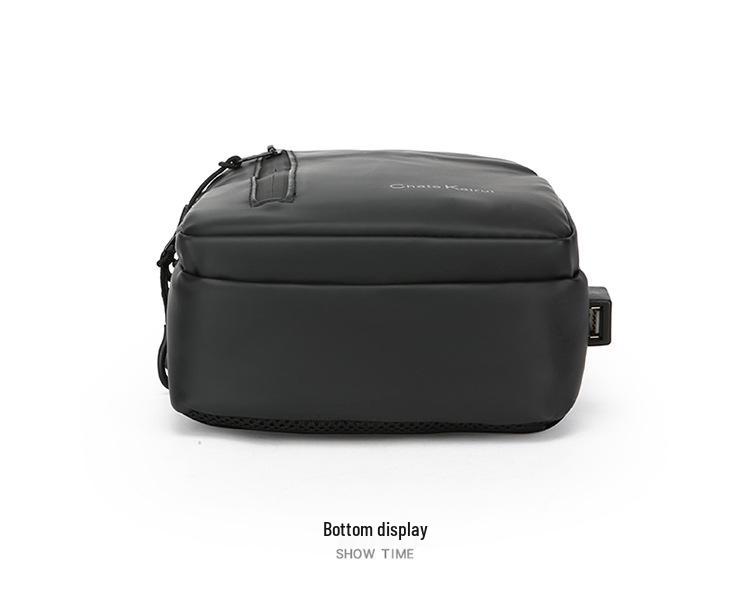 Men's Water-repellent Crossbody Chest Bag with USB Charging