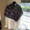 Spring Famous Style Silk Cotton Thin Headscarf French Retro Large Square Scarf Women's Spring and Autumn Versatile Design Scarf Large Shawl