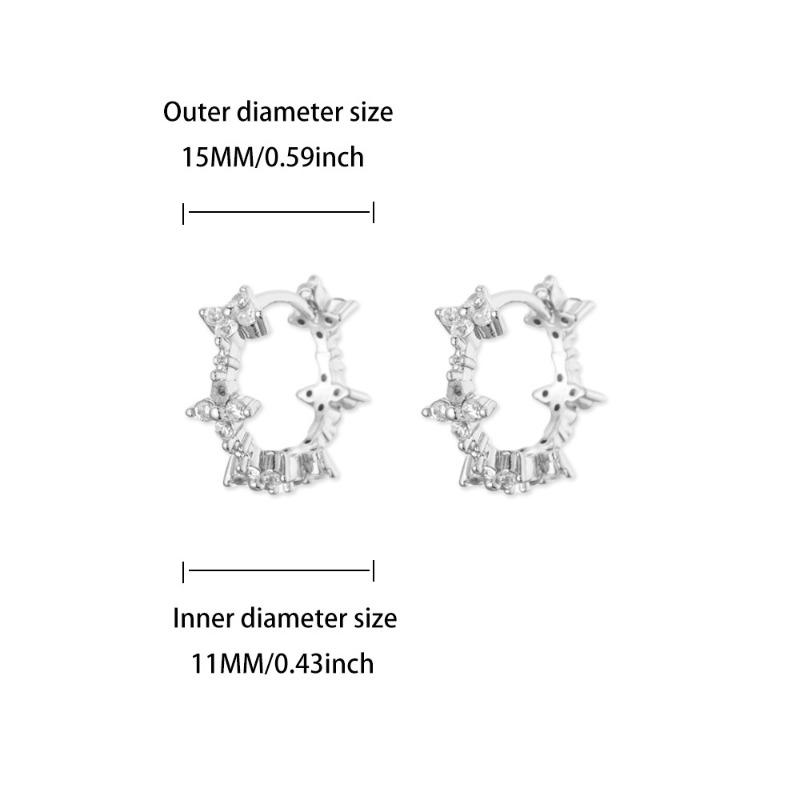 Multi-style Exquisite Geometric Butterfly Inlaid with Zircon Earrings Women's Fashion Retro Temperament Versatile