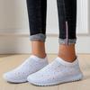 Large size fly-woven shallow mouth versatile rhinestone flat bottom women's sports shoes mixed batch