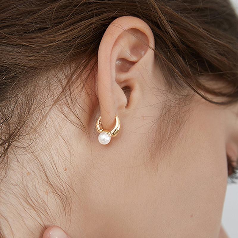 Pearl Drop Earrings For Women Gold Color Wedding Jewelry Simple Dangle Earring Jewelry Gift