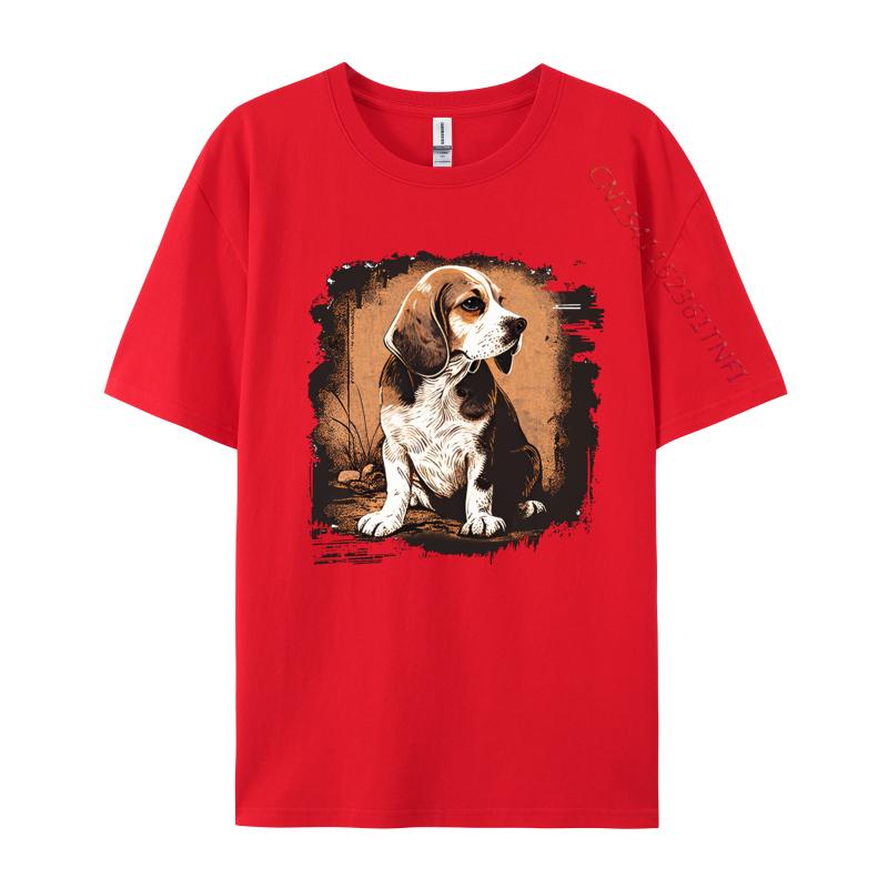 Beagle Dog Vintage T-shirt For  Party Funny Tee T-Shirt Tops & Tees Designer Cotton  Teeshirt Casual