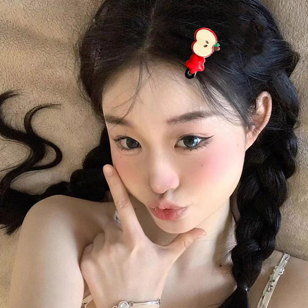 2Pcs Girls Hair Accessories Cute Apple Star Duckbill Clips for Children and Teens Party Headdress Festival Hair DecorS