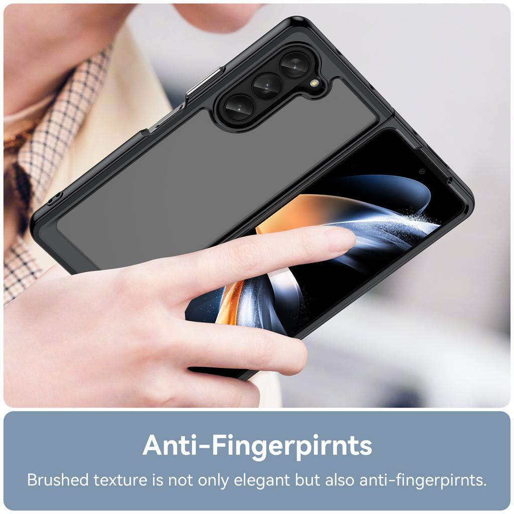 For Samsung Galaxy Z Fold5 5G Mobile Phone Back Cover TPU+Acrylic Clear Protective Shockproof Case