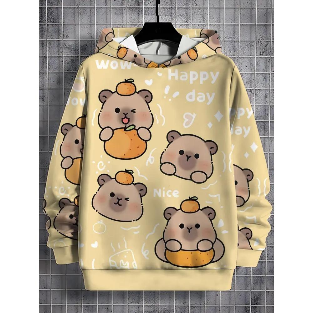Modische Herren-Kapuzenpullover mit Grafikdruck Herbstkleidung Cartoons Freizeitkleidung Damen Pullover Oberteile Sweatshirts
