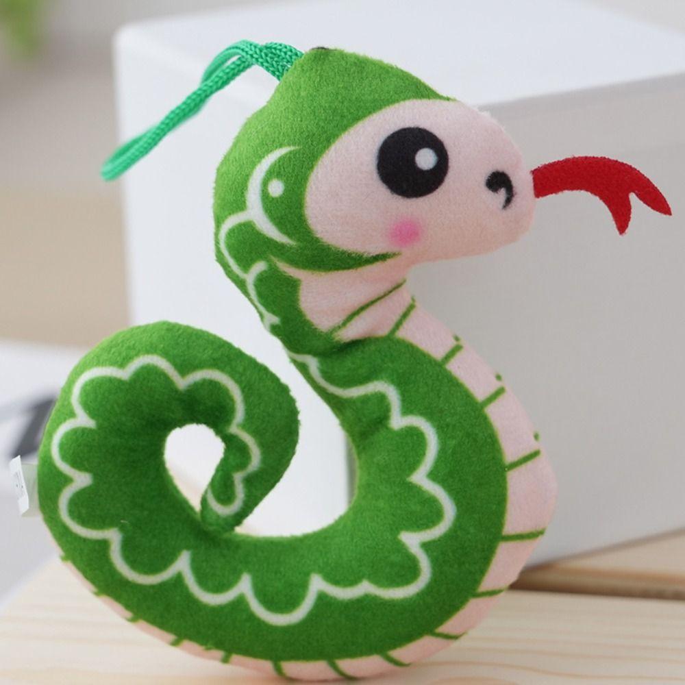 

PP Cotton Snake Plush Keychain Collection Snake Key Chain Car Key Accessories 12cm зелёный