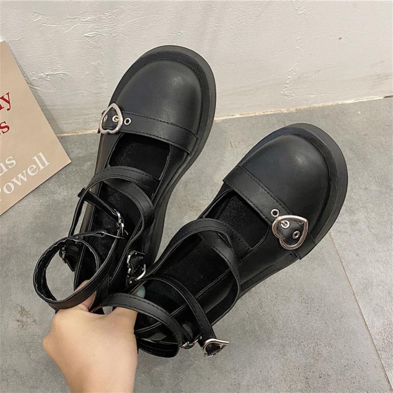 Cross Bandage Women Shoes Platform Lolita Shoes On Heels Shoes for Women 2023 Loli Thick Heel Kawaii Cosplay Mary Jane Shoes