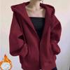 Womens Oversized Cotton Hoodie Loose Fit Casual Fall Winter Sweatshirt Slimming Mid Length