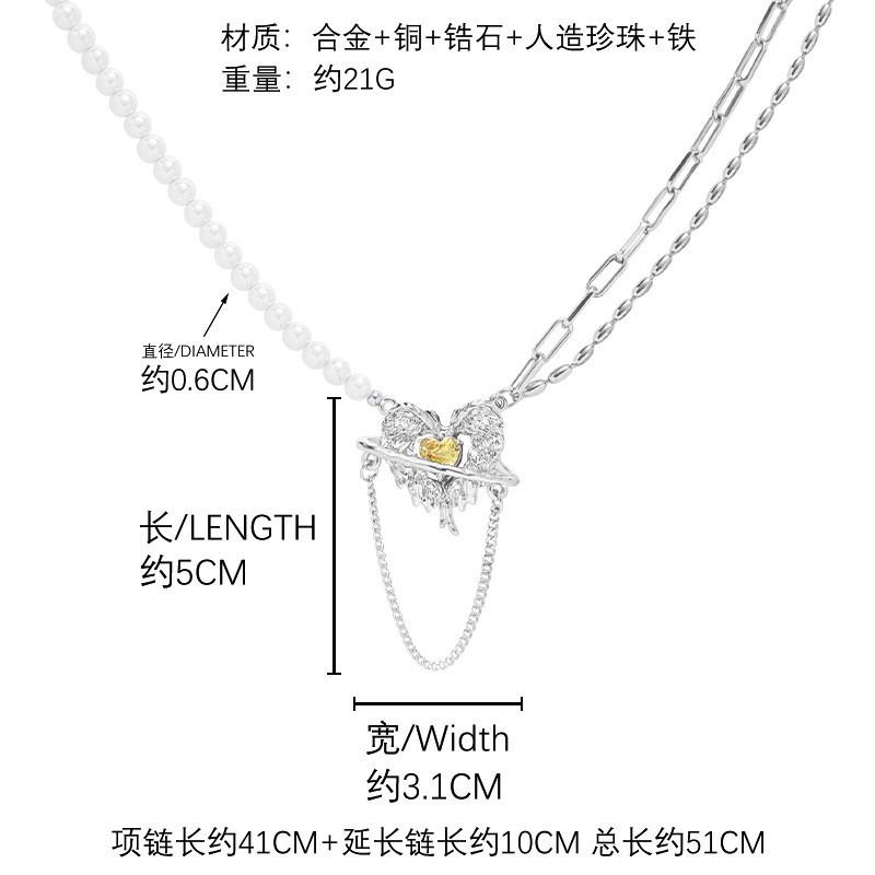 Blue and white gradual change broken ice love necklace light luxury niche collarbone chain cold feeling original light luxury item decoration tide