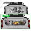 RED WOLF 3 Pocket Truck Bed Cargo Net For Toyota Ford Dodge GMC Chevy Silverado, Universal Pickup Mesh Storage Net 47.2" X 11.8" Stretchable Elastic