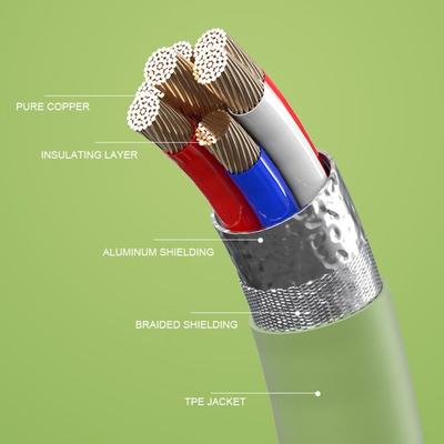 Digitální kabely Rychlé nabíjení USB-C Nabíjecí kabel Datový kabel Kabel pro rychlé nabíjení Kabel z tekutého silikonu