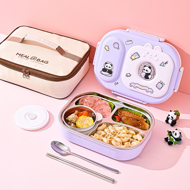 316 Stainless Steel Bento Box With Cartoon Design Leakproof Lunch Container Students Office Workers Insulated Food