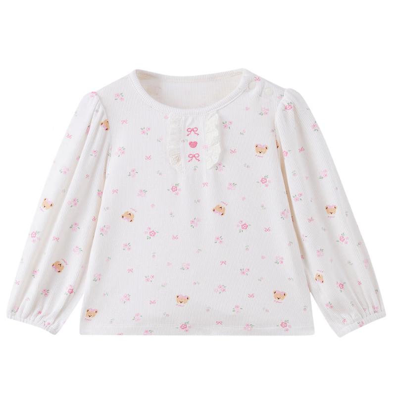 PawinPaw Girls' Cartoon Bear Long-Sleeve T-Shirt