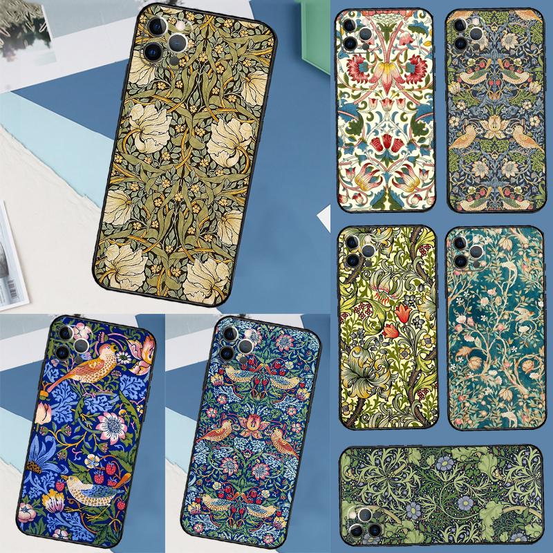 William Morris Case For Honor Magic 8 Pro 5 6 7 Lite Cover For Honor 400 200 90 70 50 X8a X8b X9a X9b X9c