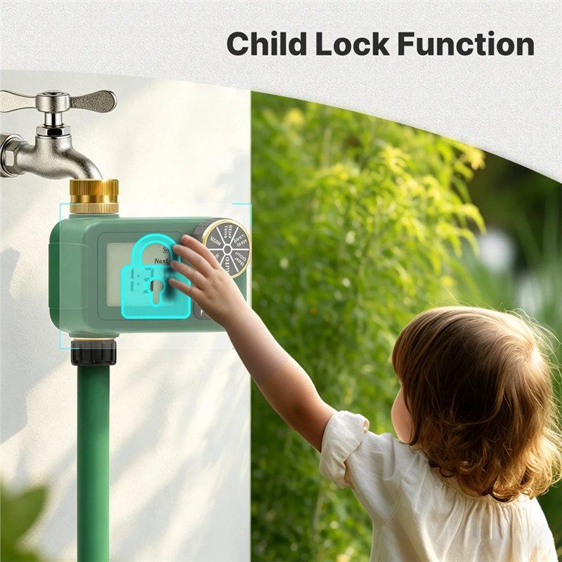 A25F-Water Timer 1-Outlet Garden Irrigation Watering System LCD Display Screen IP55 Child Lock