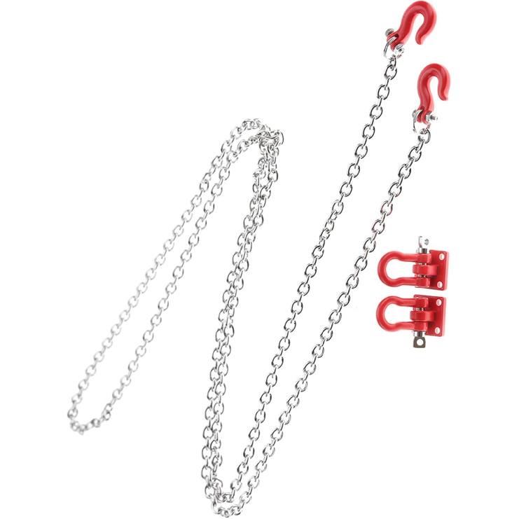 RC Tow Hook Chain, U Shaped Tow Hook Trailer Chain Assemble Parts for RC Climbing Crawler Car 1/18