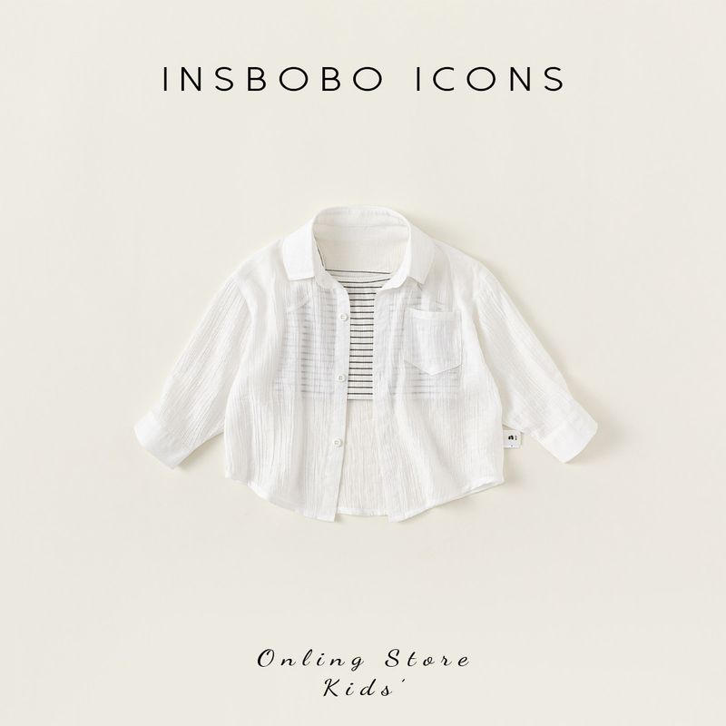 Insbobo Fashion Striped Spaghetti Straps Spring and Autumn Vest White 80