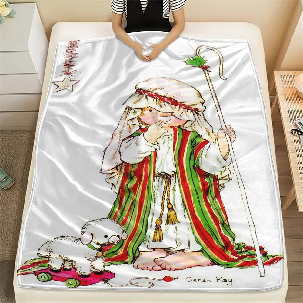 1 Stück SaraKey bedruckte Flanelldecke, Hohe Qualität für alle Jahreszeiten, Heimdekoration, Wärme und Komfort, Perfekt für Weihnachtsgeschenke