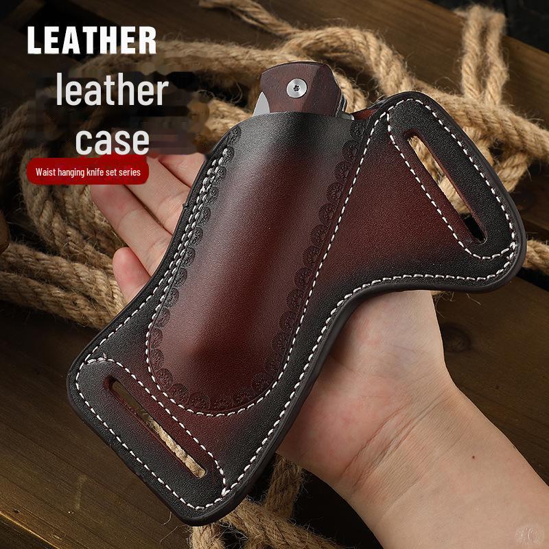 Wielofunkcyjna taktyczna skórzana torba biodrowa do przechowywania składanych noży