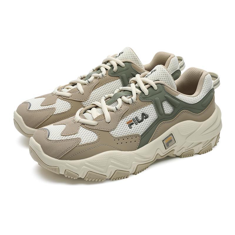 Fila Ravagement 2S Retro Classic Trendy Fashion Casual Comfortable Versatile Durable Low-Top Dad Shoes Men Sneaker White Gray F12M522122FWG