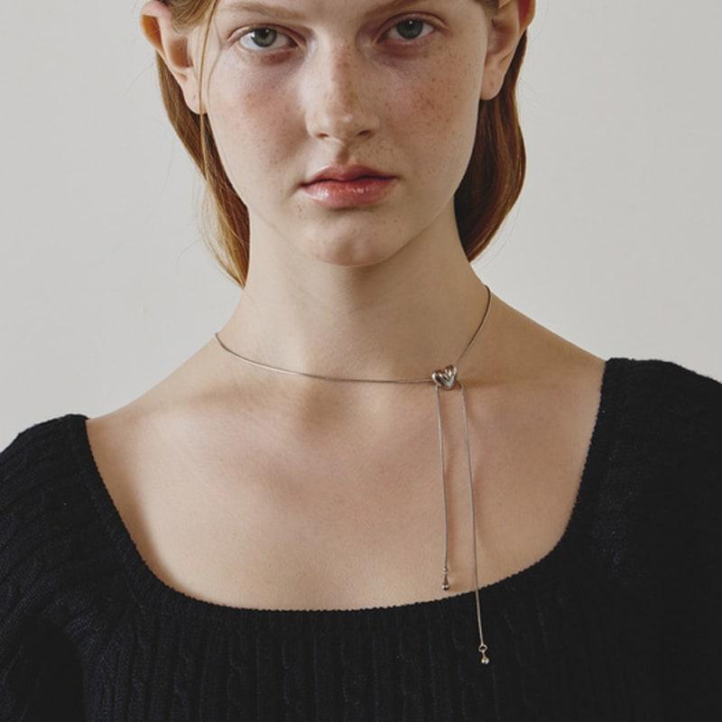 eenie beenie twin heart slide long necklace