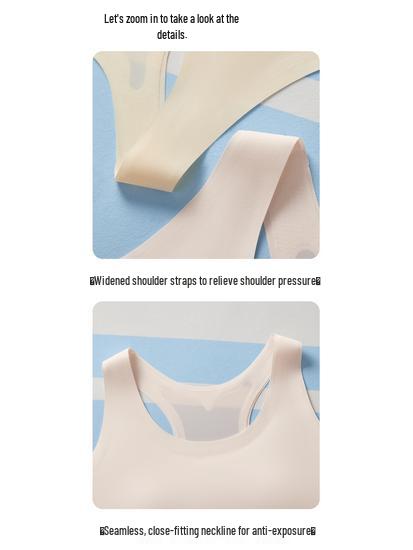 Breathable Seamless Training Vest Bra for Girls, Fixed Cups, Ice Silk, Thin Student Style