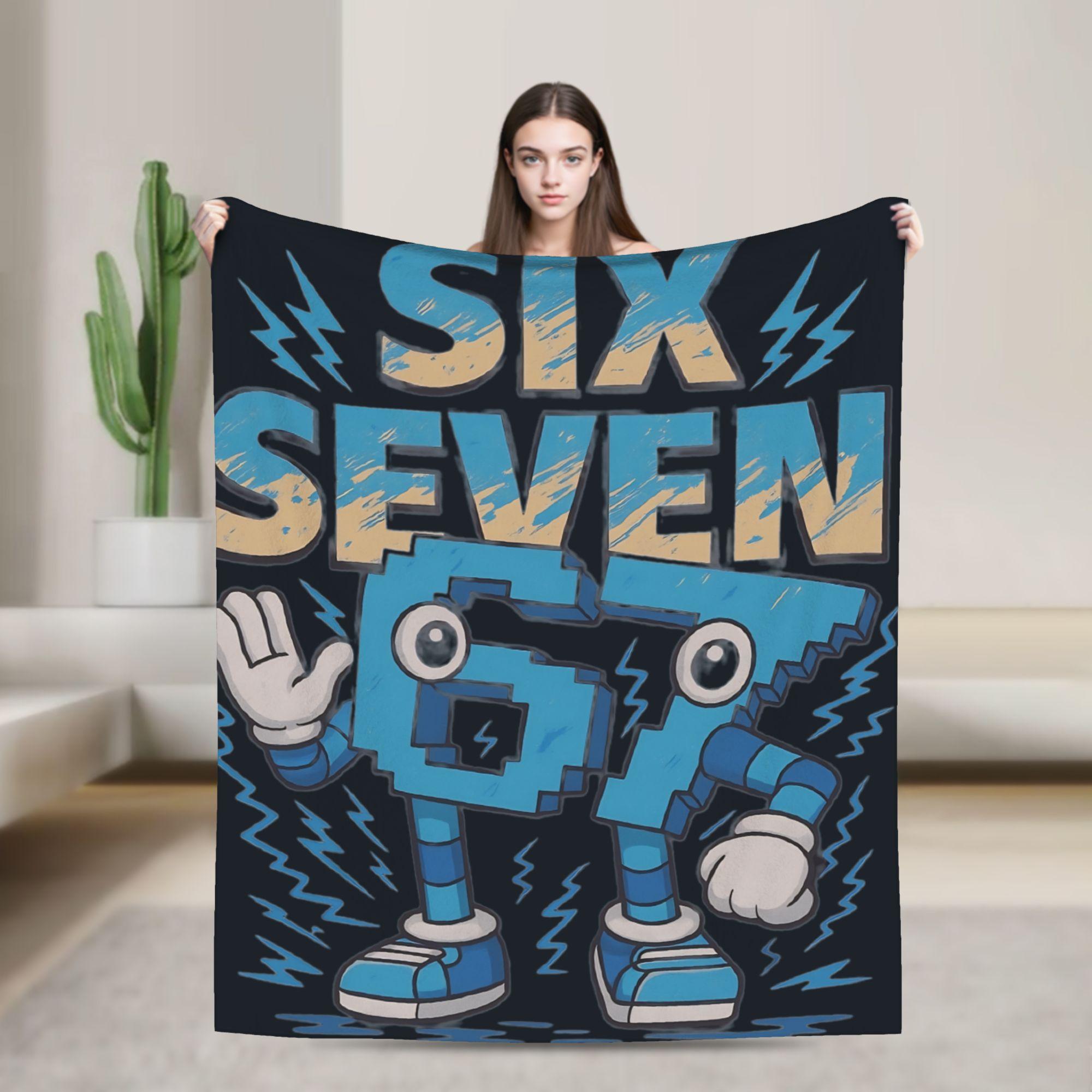 

Funny Six Seven 6 7 Meme Blanket Quality Warm Soft Throw Blanket Winter Children Couch Bed Fluffy Bedspread 30x40in