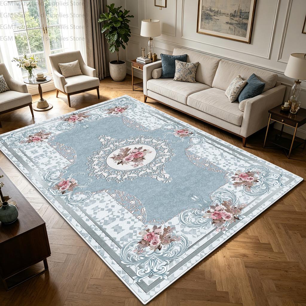 Retro Boho European Luxury Carpet Living Room Floor Mats Non-slip Washable Bedroom Lounge Decoration Home Large Rug izable