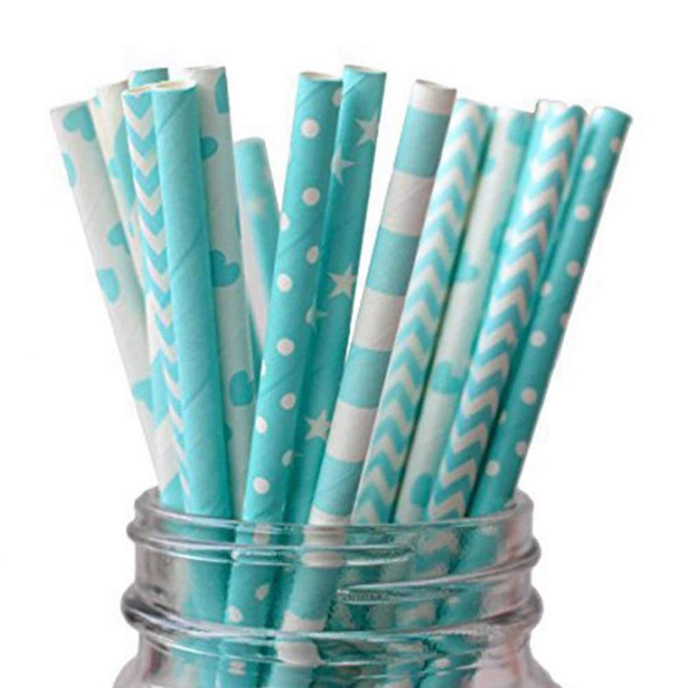 25 Teile/paket Strohhalme in verschiedenen Farben mit Einweg-Papier-Strohhalmen in Lebensmittelqualität, abbaubares Geschirr für Partys, Geburtstage, Hochzeiten, Feiern