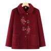 Wife Lapel Thermal Top Jacket Large Size Winter Coat Old Women's Autumn and Winter Velvet Clothes
