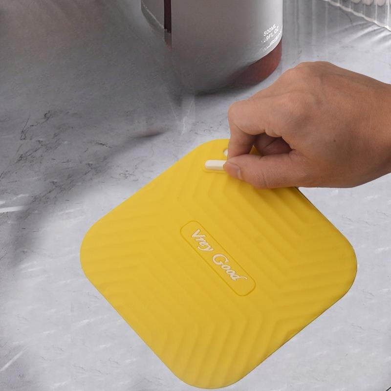 Coussin carré de salle de bain en caoutchouc souple anti-odeur, Couvercle de bonde de sol anti-insectes et anti-odeurs inversées, Bande de silicone pour coussin de bonde de sol