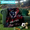 Custom Name Blanket Texans basketball Blanket Bedding Blanket for Travel, Camping, Living Rooms, Offices, Sofas, Fan Christmas gift