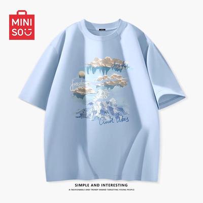 Casual lockeres kurzärmeliges T-Shirt aus reiner Baumwolle