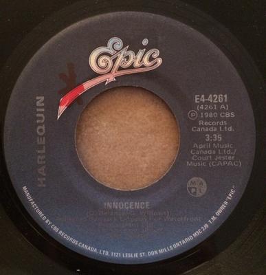 7inch Record HARLEQUIN - Innocence E44261 Epic 1980 Canada Rock Used