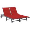 VidaXL 2-seater Garden Lounge Chair with Cushion Grey Acacia