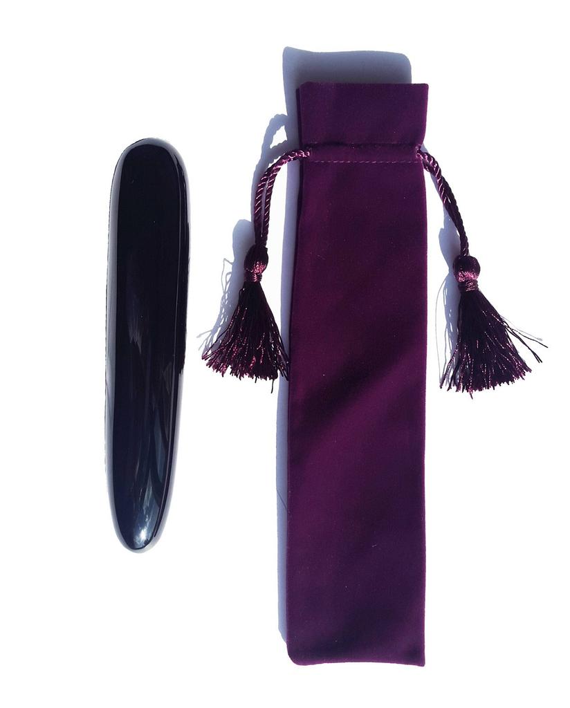 Natural obsidian massager, 21cm long, soothing acupressure wand, can be used as a massager or crystal healing wand